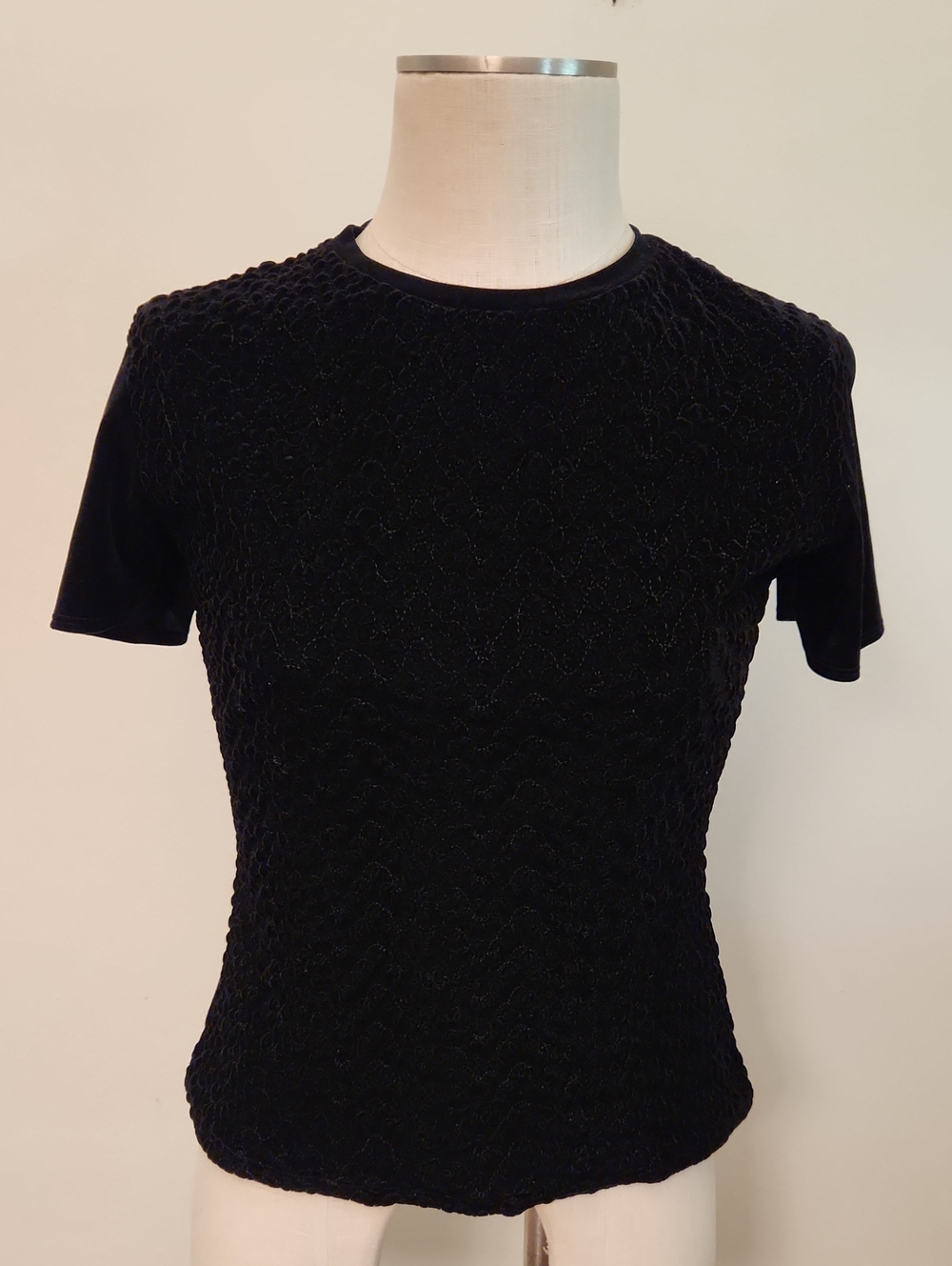 Bisou-Bisou Velvet Short Sleeve Top
